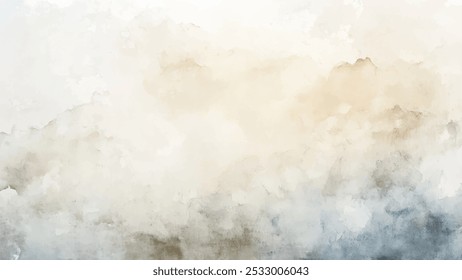 Abstract horizontal watercolor background. Hand drawn vector texture. Brush stroked painting pastel color watercolour