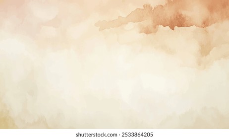Fundo abstrato de aquarela horizontal. Textura vetorial desenhada à mão. Pincel traçado pintura pastel cor aquarela