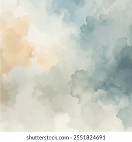 Abstract horizontal watercolor background. Hand drawn vector texture. Brush stroked painting pastel color watercolor