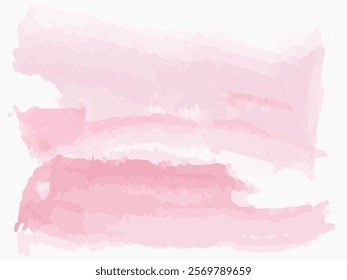 Abstract horizontal watercolor background. Hand drawn vector texture. Brush stroked painting pastel color watercolour, pink watercolor brush stroke.eps8