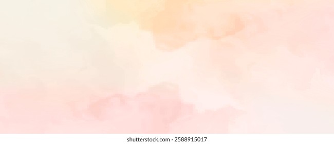 Abstract horizontal watercolor background. Hand drawn vector texture. Brush stroked painting pastel color watercolour
