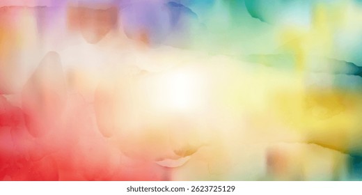 Abstract horizontal watercolor background. Hand drawn vector texture. Brush stroked painting pastel color watercolour
