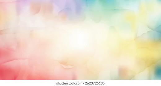 Abstract horizontal watercolor background. Hand drawn vector texture. Brush stroked painting pastel color watercolour
