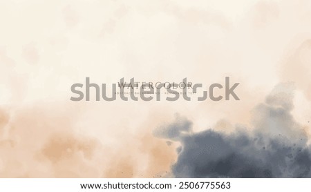 Abstract horizontal watercolor background. Hand drawn vector texture. Brush stroked painting pastel color watercolour