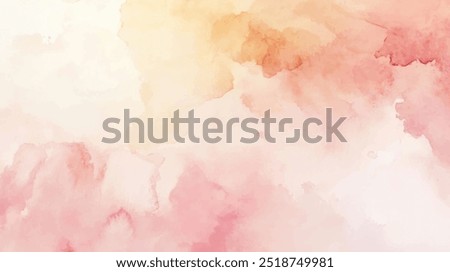 Abstract horizontal watercolor background. Hand drawn vector texture. Brush stroked painting pastel color watercolour