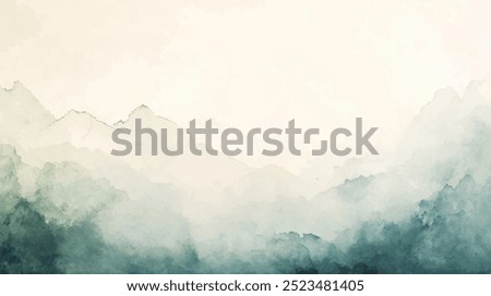 Abstract horizontal watercolor background. Hand drawn vector texture. Brush stroked painting pastel color watercolour