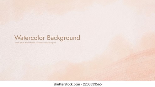 Abstract horizontal watercolor background. Neutral light colored empty space background illustration