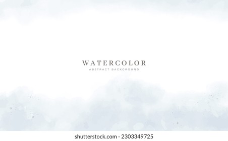 Abstract horizontal watercolor background. Neutral light colored empty space background illustration