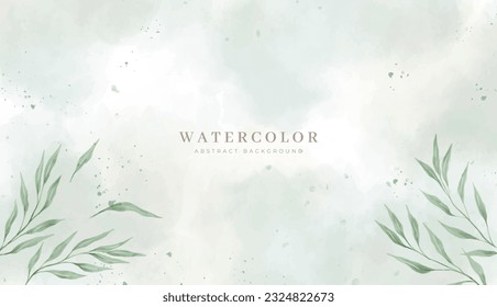 Abstract horizontal watercolor background. Neutral light colored empty space background illustration