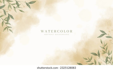 Abstract horizontal watercolor background. Neutral light colored empty space background illustration