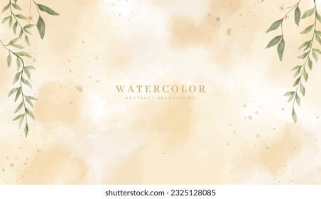 Abstract horizontal watercolor background. Neutral light colored empty space background illustration