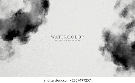 Abstract horizontal watercolor background. Neutral light colored empty space background illustration