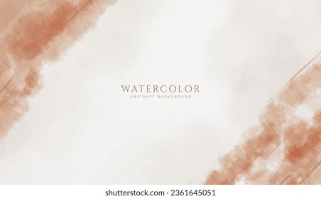 Abstract horizontal watercolor background. Neutral light colored empty space background illustration