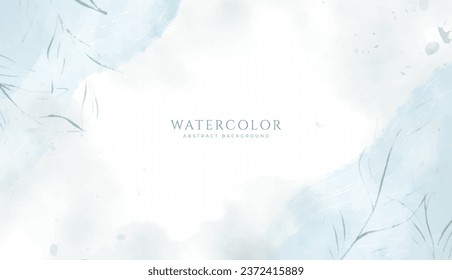 Resumen del fondo de la acuarela horizontal. Ilustración de fondo del espacio vacío de color claro neutro