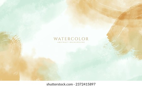 Abstract horizontal watercolor background. Neutral light colored empty space background illustration