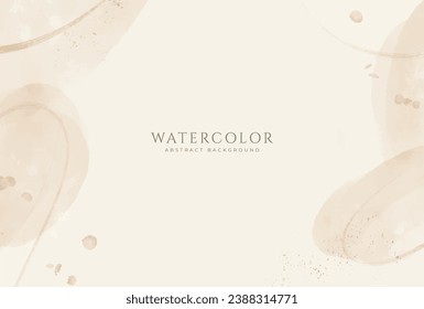 Abstract horizontal watercolor background. Neutral light colored empty space background illustration