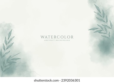 Abstract horizontal watercolor background. Neutral light colored empty space background illustration