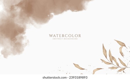 Abstract horizontal watercolor background. Neutral light colored empty space background illustration