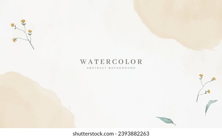 Abstract horizontal watercolor background. Neutral light colored empty space background illustration
