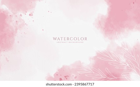 Abstract horizontal watercolor background. Neutral light colored empty space background illustration