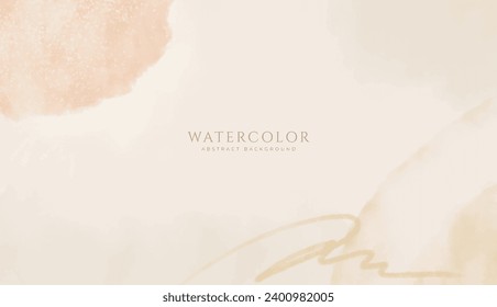 Abstract horizontal watercolor background. Neutral light colored empty space background illustration