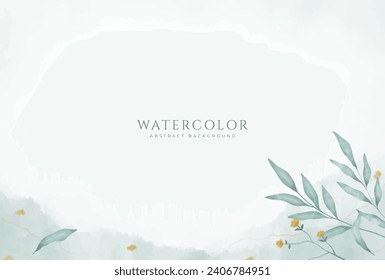 Abstract horizontal watercolor background. Neutral light colored empty space background illustration