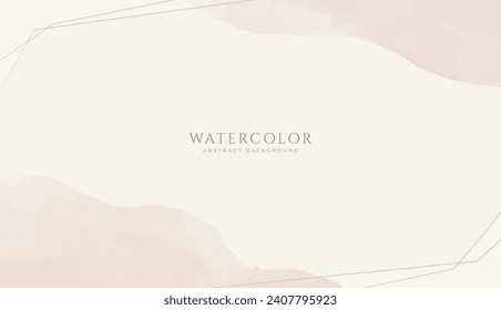 Abstract horizontal watercolor background. Neutral light colored empty space background illustration