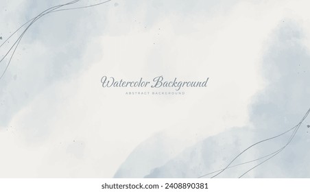 Abstract horizontal watercolor background. Neutral light colored empty space background illustration