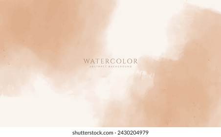 Abstract horizontal watercolor background. Neutral light colored empty space background illustration