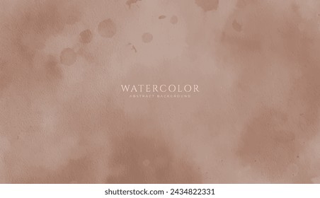 Abstract horizontal watercolor background. Neutral light brown beige colored empty space background illustration