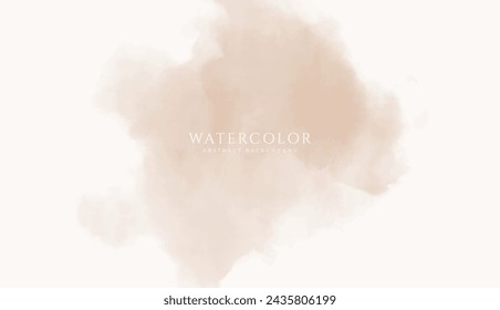 Abstrakter horizontaler Aquarellhintergrund. Neutraler hellbrauner leerer Raum Hintergrund