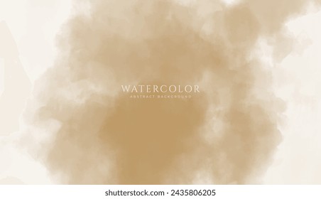 Abstract horizontal watercolor background. Neutral light brown colored empty space background illustration