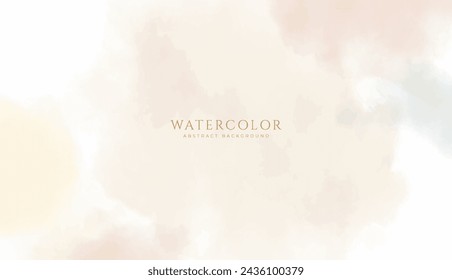 Abstract horizontal watercolor background. Neutral light brown colored empty space background illustration