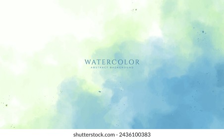 Abstract horizontal watercolor background. Neutral light brown colored empty space background illustration