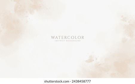 Abstract horizontal watercolor background. Neutral light brown colored empty space background illustration