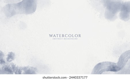 Abstract horizontal watercolor background. Neutral light blue colored empty space background illustration