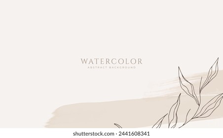 Abstrakter horizontaler Aquarellhintergrund. Neutrale helle leere Raumhintergrunddarstellung