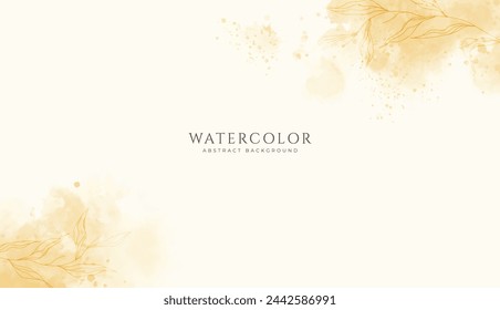 Abstrakter horizontaler Aquarellhintergrund. Neutraler hellbrauner gelber farbiger leerer Raum Hintergrunddarstellung