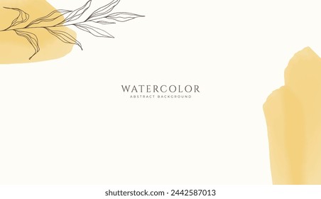Abstrakter horizontaler Aquarellhintergrund. Neutraler hellbrauner gelber farbiger leerer Raum Hintergrunddarstellung