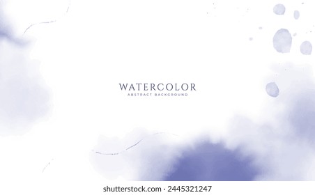 Abstract horizontal watercolor background. Neutral light blue purple colored empty space background illustration