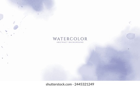 Abstract horizontal watercolor background. Neutral light blue purple colored empty space background illustration