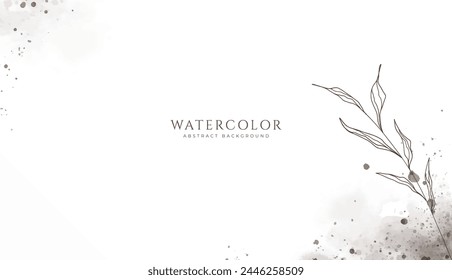 Abstractas fondo Horizontal de acuarela. Ilustración de fondo de espacio vacío de color claro neutro