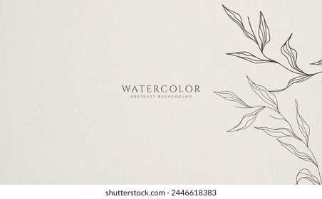 Abstract horizontal watercolor background. Neutral light colored empty space background illustration