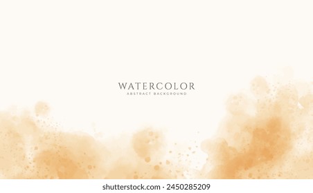 Abstract horizontal watercolor background. Neutral light colored empty space background illustration