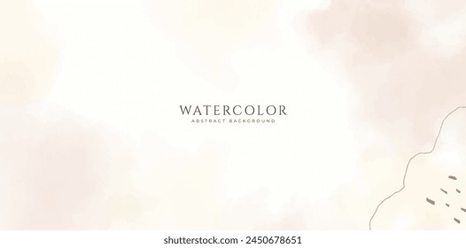 Abstract horizontal watercolor background. Neutral light colored empty space background illustration
