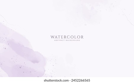 Abstract horizontal watercolor background. Neutral purple pink white colored empty space background illustration