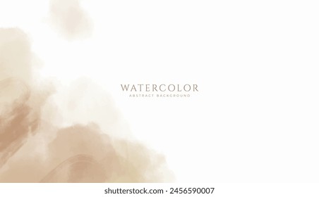 Abstract horizontal watercolor background. Neutral light colored empty space background illustration