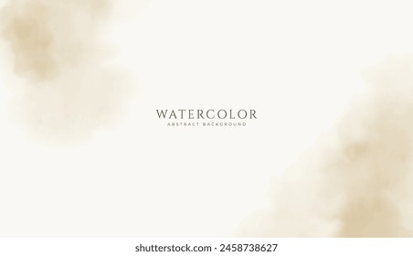 Abstract horizontal watercolor background. Neutral light colored empty space background illustration