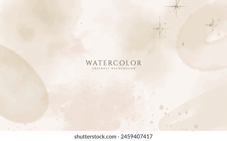 Abstract horizontal watercolor background. Neutral light colored empty space background illustration