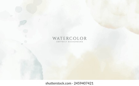 Abstract horizontal watercolor background. Neutral light colored empty space background illustration